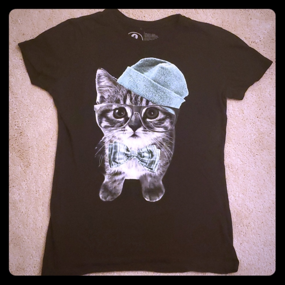 Hipster kitty tee